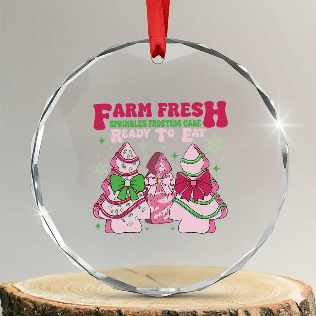 Farm Fresh Xmas Tree Cakes Coquette Crystal Glass Ornament TS09