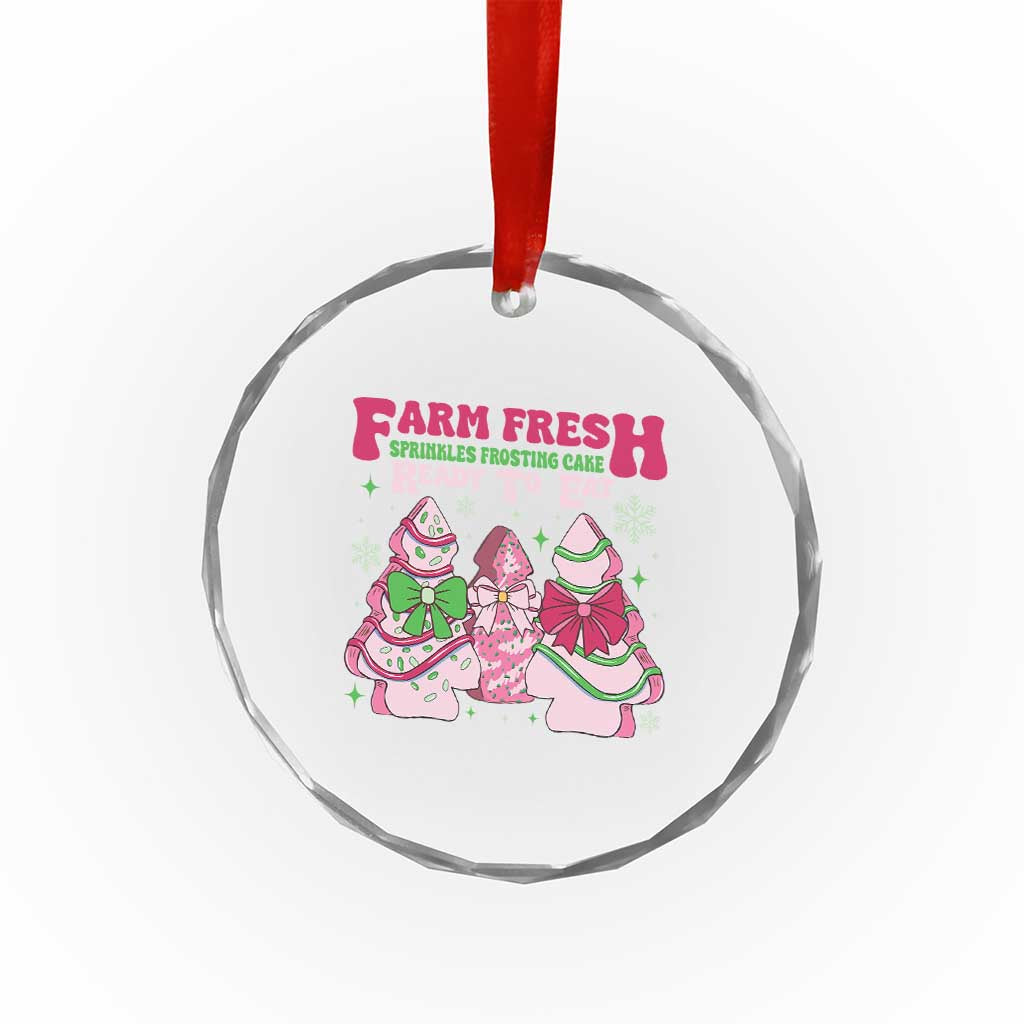 Farm Fresh Xmas Tree Cakes Coquette Crystal Glass Ornament TS09