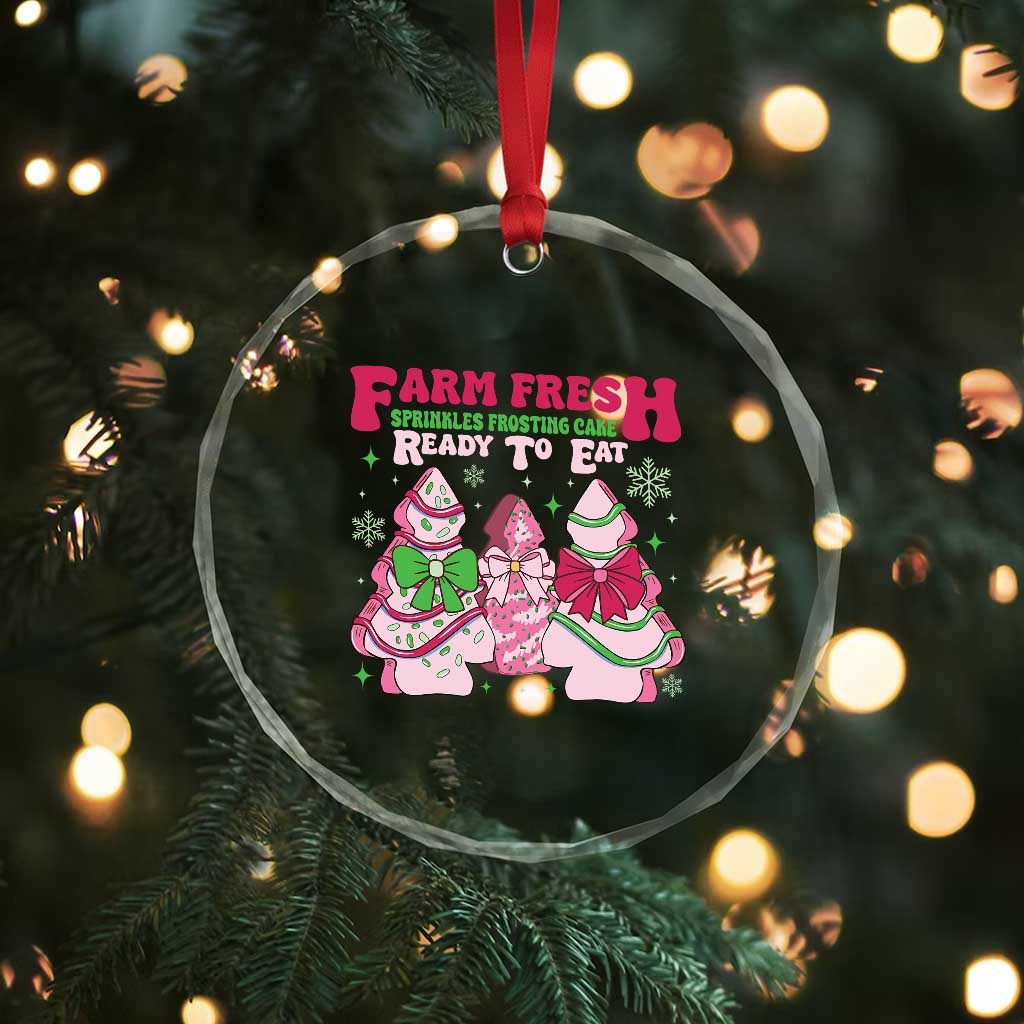 Farm Fresh Xmas Tree Cakes Coquette Crystal Glass Ornament TS09