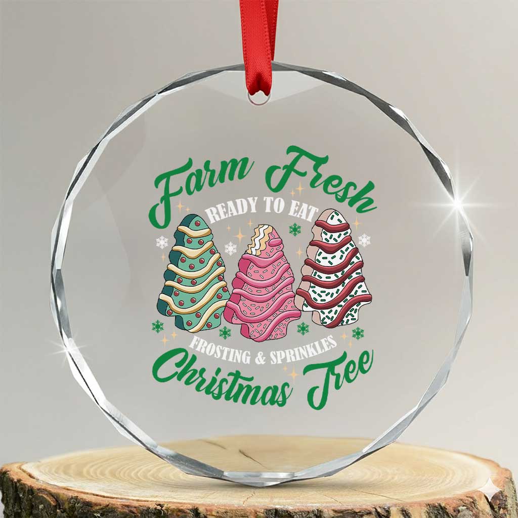 Farm Fresh Xmas Tree Cakes Crystal Glass Ornament TS09