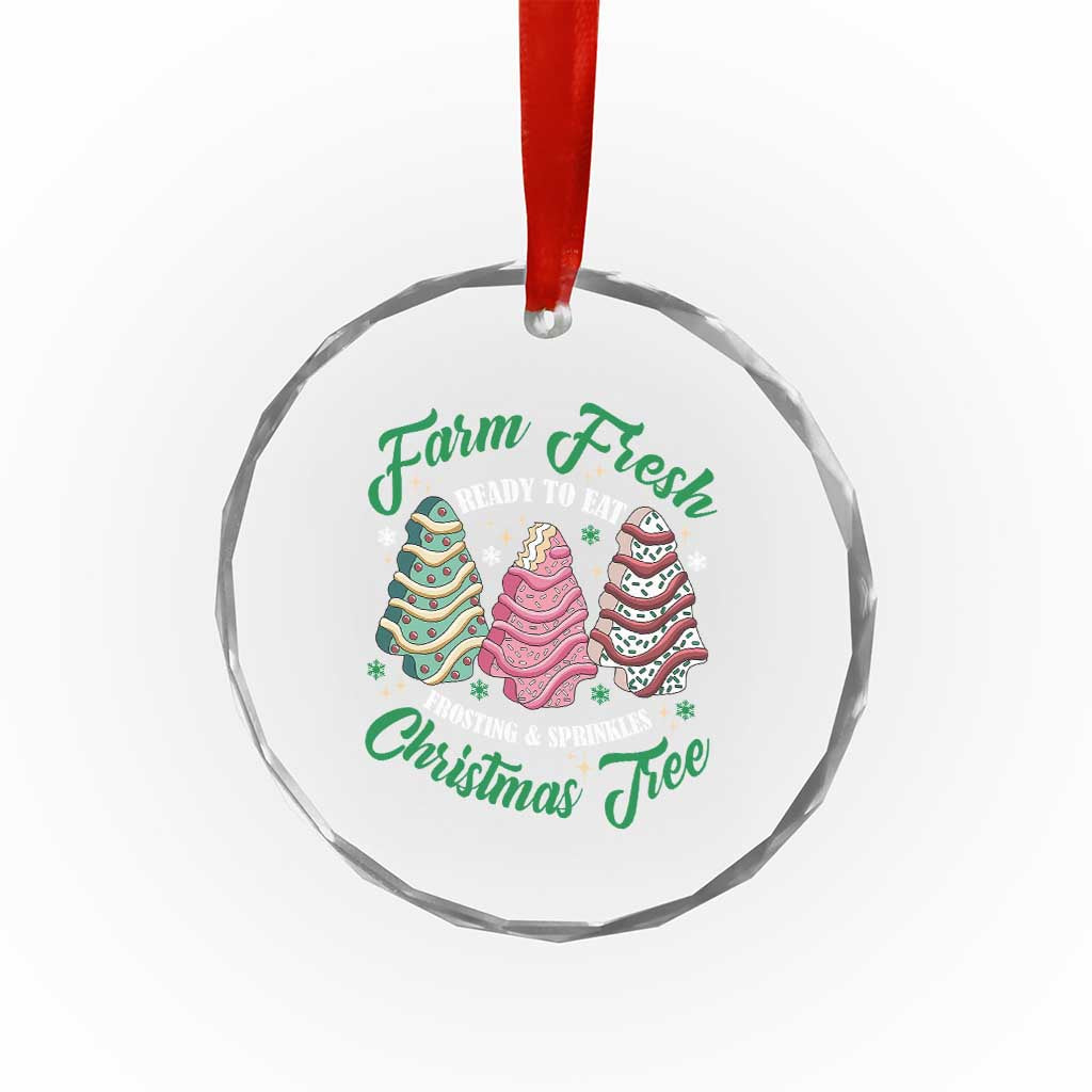 Farm Fresh Xmas Tree Cakes Crystal Glass Ornament TS09