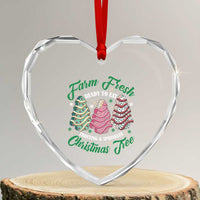Farm Fresh Xmas Tree Cakes Heart Crystal Glass Ornament - Wonder Print Shop