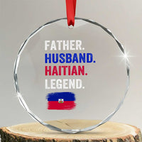 Father Husband Haitian Legend Crystal Glass Ornament Distressed Haiti Flag Dad Gift Father's Day
