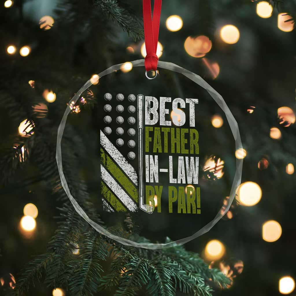 Father In Law Golf Crystal Glass Ornament Best FIL By Par Fathers Day Gift for Golfers