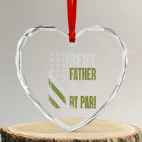 Father In Law Golf Heart Crystal Glass Ornament Best FIL By Par Fathers Day Gift for Golfers