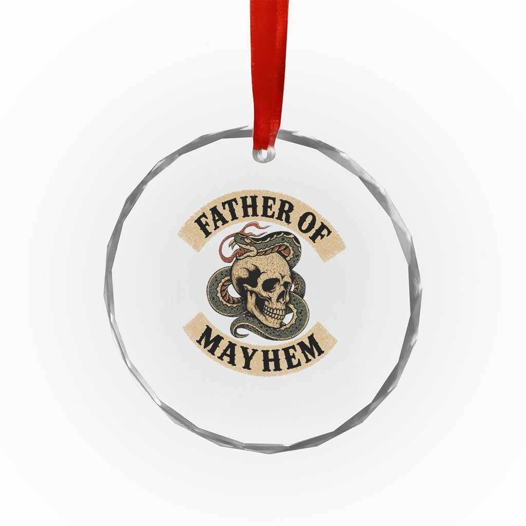 Father Of Mayhem Crystal Glass Ornament Dad Snake Skull Fathers Day