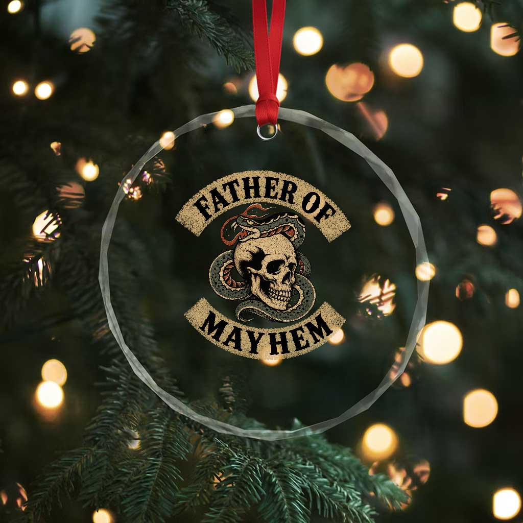 Father Of Mayhem Crystal Glass Ornament Dad Snake Skull Fathers Day