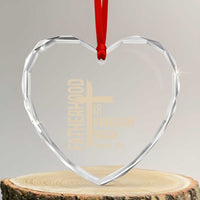 Fatherhood Is Kingdom Work Christian Dad Distressed Cross Heart Crystal Glass Ornament Bible Verse Proverbs 22:6 Gift for Faith-Based Fathers