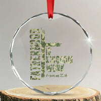 Fatherhood Is Kingdom Work Crystal Glass Ornament Camo Christian Fathers Day Gift