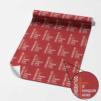 Fatherhood Is Kingdom Work Wrapping Paper Roll Vintage Christian Dad Cross Bible Verse