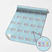 Faux Yarn Easter Bunny Effect Printed Wrapping Paper Roll Coquette Aesthetic Gift