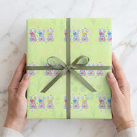 Faux Yarn Easter Bunny Effect Printed Wrapping Paper Roll Coquette Aesthetic Gift