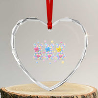 Faux Yarn Easter Bunny Effect Printed Heart Crystal Glass Ornament Coquette Aesthetic Gift
