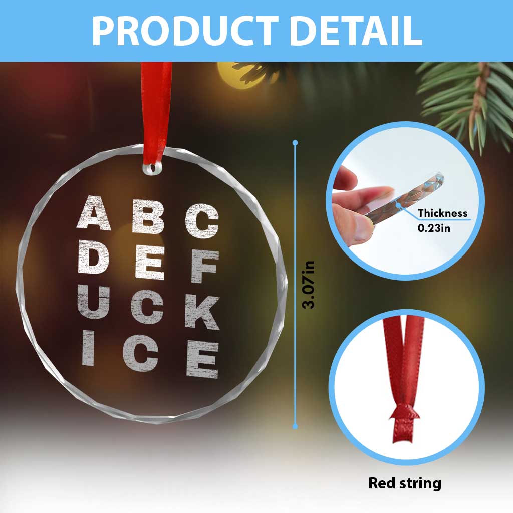 Fck Ice Crystal Glass Ornament Chinga La Migra Subtle FDT