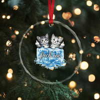 Fck Ice Crystal Glass Ornament Cute Cat Melting Ice Pro Immigrant
