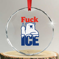 Fck Ice Crystal Glass Ornament Get The Fck Out Of Minneapolis Polar Bear