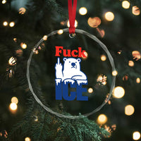 Fck Ice Crystal Glass Ornament Get The Fck Out Of Minneapolis Polar Bear
