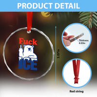 Fck Ice Crystal Glass Ornament Get The Fck Out Of Minneapolis Polar Bear