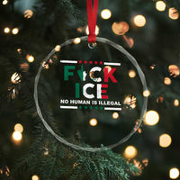 Fck Ice Crystal Glass Ornament Mexico Flag Mexican Immigrant Anti Immigration Enforcement