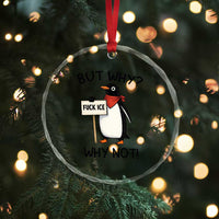 Fck ICE Crystal Glass Ornament Nihilist Penguin Anti-Government Meme