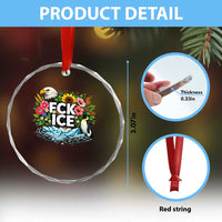 Fck Ice Crystal Glass Ornament Retro Floral FDT Protest Satirical Graphic