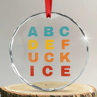 Fck Ice Crystal Glass Ornament Retro Protest Chinga La Migra Subtle FDT