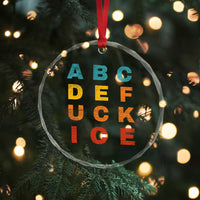 Fck Ice Crystal Glass Ornament Retro Protest Chinga La Migra Subtle FDT