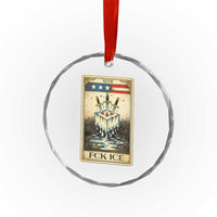 Fck Ice Crystal Glass Ornament Retro Tarot Card FDT Protest Satirical Graphic