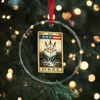 Fck Ice Crystal Glass Ornament Retro Tarot Card FDT Protest Satirical Graphic