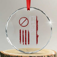 Fck Ice Crystal Glass Ornament Retro US Flag Subtle FDT Protest