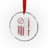Fck Ice Crystal Glass Ornament Retro US Flag Subtle FDT Protest