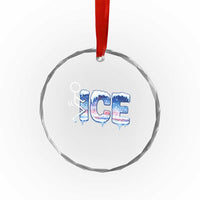 Fck Ice Crystal Glass Ornament Sarcastic Immigration Protest
