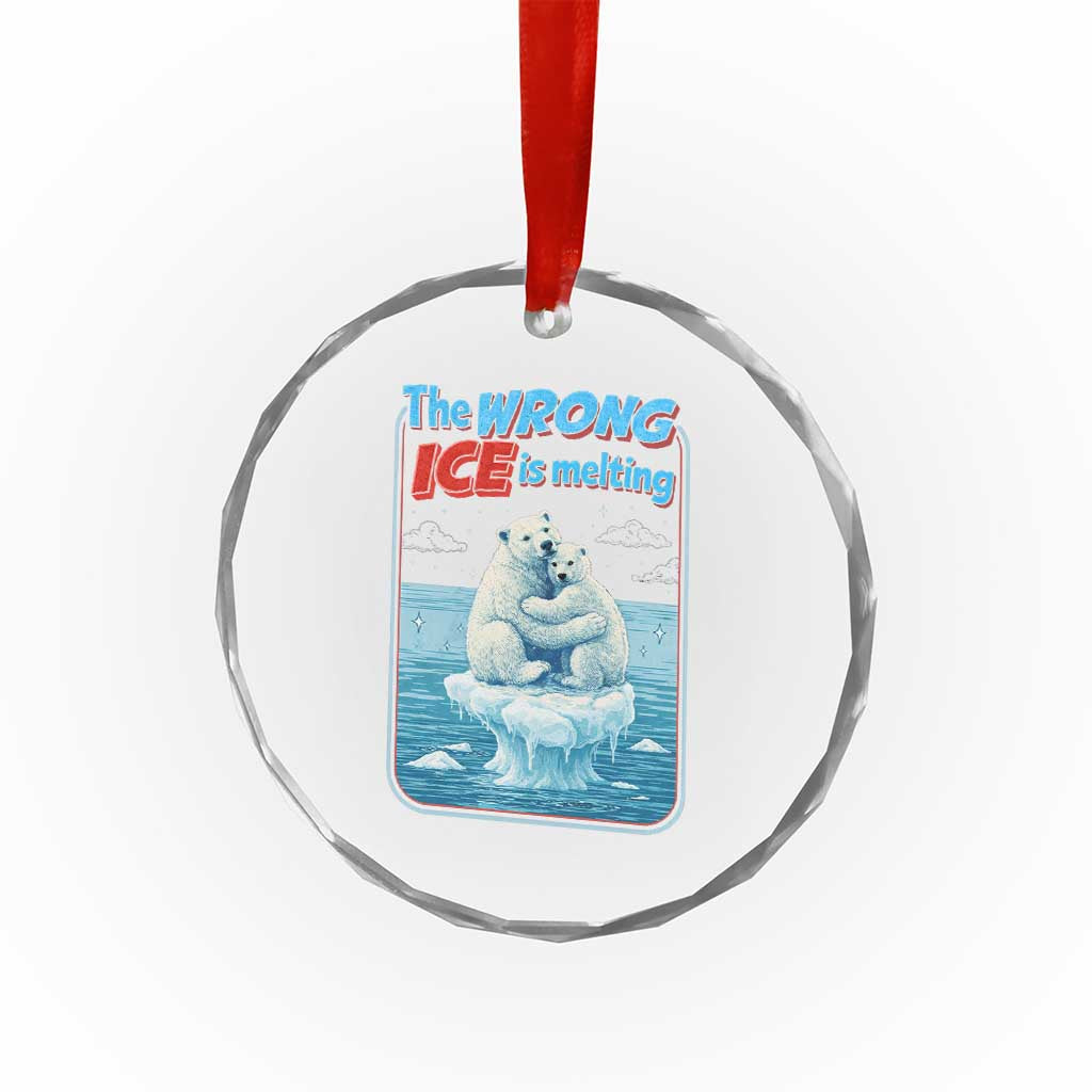 Fck Ice Crystal Glass Ornament The Wrong Ice Is Melting Polar Bear Social Justice