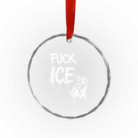 Fck Ice Crystal Glass Ornament Vintage Graffiti No Human is Illegal