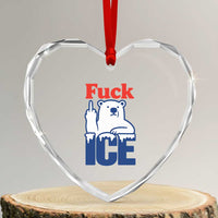 Fck Ice Heart Crystal Glass Ornament Get The Fck Out Of Minneapolis Polar Bear