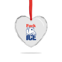Fck Ice Heart Crystal Glass Ornament Get The Fck Out Of Minneapolis Polar Bear