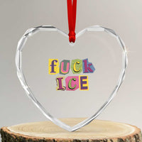 Fck Ice Heart Crystal Glass Ornament Immigration Activist Magazine Cutout Paper Graphic