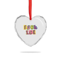 Fck Ice Heart Crystal Glass Ornament Immigration Activist Magazine Cutout Paper Graphic