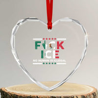Fck Ice Heart Crystal Glass Ornament Mexico Flag Mexican Immigrant Anti Immigration Enforcement