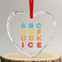 Fck Ice Heart Crystal Glass Ornament Retro Protest Chinga La Migra Subtle FDT
