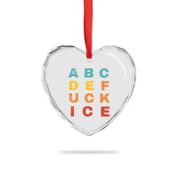 Fck Ice Heart Crystal Glass Ornament Retro Protest Chinga La Migra Subtle FDT