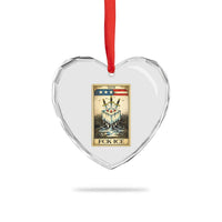 Fck Ice Heart Crystal Glass Ornament Retro Tarot Card FDT Protest Satirical Graphic