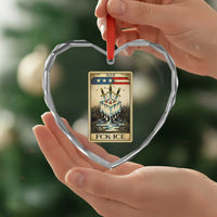 Fck Ice Heart Crystal Glass Ornament Retro Tarot Card FDT Protest Satirical Graphic