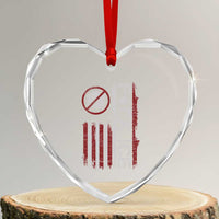Fck Ice Heart Crystal Glass Ornament Retro US Flag Subtle FDT Protest