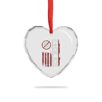 Fck Ice Heart Crystal Glass Ornament Retro US Flag Subtle FDT Protest