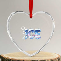 Fck Ice Heart Crystal Glass Ornament Sarcastic Immigration Protest
