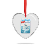 Fck Ice Heart Crystal Glass Ornament The Wrong Ice Is Melting Polar Bear Social Justice