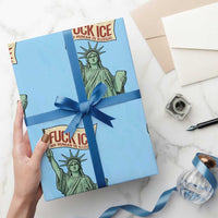 Fck Ice No Human Is Illegal Wrapping Paper Roll Statue of Liberty Anti ICE Immigration Human Rights Protest