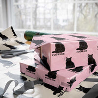 Fck Ice Smoking Cat Wrapping Paper Roll Subtle FDT Black Cat Meme