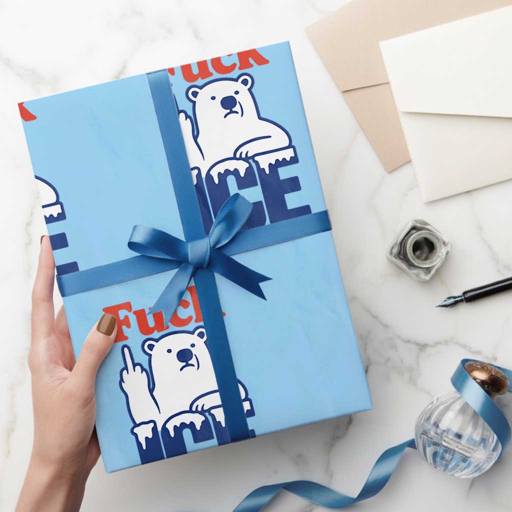 Fck Ice Wrapping Paper Roll Get The Fck Out Of Minneapolis Polar Bear